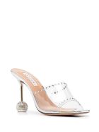 Aquazzura Transparent Mules With Crystals Detail Aquazzura Transparent Mules With Crystals Detail - Metallic