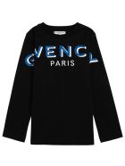Givenchy Black Long Sleeved T-shirt With Logo Print Givenchy Black Long Sleeved T-shirt With Logo Print - Black