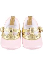 Blumarine Multicolor Ballerina Flats For Baby Girl With Studs Blumarine Multicolor Ballerina Flats For Baby Girl With Studs - Multicolor