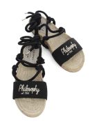 Philosophy x Manebí Canvas Slave Sandals W/philosophy Laces Philosophy x Manebí Canvas Slave Sandals W/philosophy Laces - Black