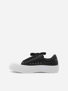Alexander McQueen Leather Sneakers With Contrasting Inserts Alexander McQueen Leather Sneakers With Contrasting Inserts - Black
