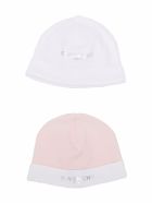 Set Of 2 Baby Hats With Metallic Silver Logo Givenchy Set Of 2 Baby Hats With Metallic Silver Logo - Bianco/rosa