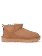 Ugg Classic Ultra Mini Ankle Boot Made Of Leather-colored Suede UGG Classic Ultra Mini Ankle Boot Made Of Leather-colored Suede - MARRONE