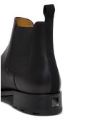 Valentino Garavani Roman Stud Ankle Boots In Black Leather Valentino Garavani Roman Stud Ankle Boots In Black Leather - Black