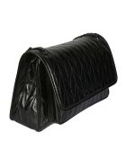 Miu Miu Patterned Quilt Flap Shoulder Bag Miu Miu Patterned Quilt Flap Shoulder Bag - Black