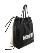 Marni Gusset - Smooth Calfskin Backpack Marni Gusset - Smooth Calfskin Backpack - Black/beige