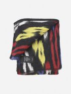 Saint Laurent Wool And Mohair Blend Scarf With All-over Multicolor Leopard Motif Saint Laurent Wool And Mohair Blend Scarf With All-over Multicolor Leopard Motif - Multicolor