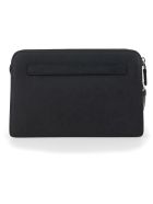 Prada Logo Plaque Top Zipped Clutch Prada Logo Plaque Top Zipped Clutch - Black