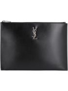 Saint Laurent Leather Tablet Pouch Saint Laurent Leather Tablet Pouch - Nero