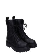 Le Silla Combat Boots In Black Leather Le Silla Combat Boots In Black Leather - black