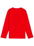 Moschino Long-sleeved Red Cotton T-shirt With Teddy Print Moschino Long-sleeved Red Cotton T-shirt With Teddy Print - Red