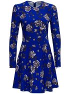 RED Valentino Cady Blue Dress With Floral Print RED Valentino Cady Blue Dress With Floral Print - Blu