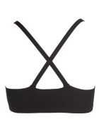 Ribbed Knit Logo-hem Bra MSGM Ribbed Knit Logo-hem Bra - Nero