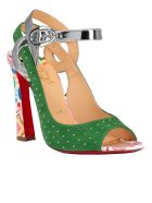 Christian Louboutin Multicolor Suede Loopinga Toe Plume Sandals Christian Louboutin Multicolor Suede Loopinga Toe Plume Sandals - MULTICOLOR
