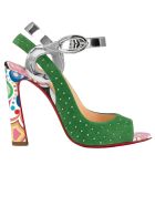 Christian Louboutin Multicolor Suede Loopinga Toe Plume Sandals Christian Louboutin Multicolor Suede Loopinga Toe Plume Sandals - MULTICOLOR