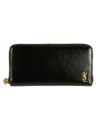 Saint Laurent Logo Plaque Zip-around Wallet Saint Laurent Logo Plaque Zip-around Wallet - Black