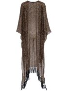 Saint Laurent Alpaca And Wool Animalier Long Poncho Saint Laurent Alpaca And Wool Animalier Long Poncho - Beige