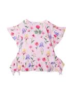 Monnalisa Pink Floral T-shirt Monnalisa Pink Floral T-shirt - Rosa