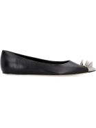 Leather Pointy-toe Ballet Flats Alexander McQueen Leather Pointy-toe Ballet Flats - Black/silver