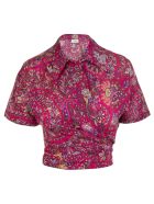 Fuchsia Crossed Shirt With Paisley Print Etro Fuchsia Crossed Shirt With Paisley Print