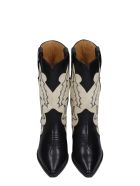 Isabel Marant Duerto Texan Ankle Boots In Black Suede And Leather Isabel Marant Duerto Texan Ankle Boots In Black Suede And Leather - black