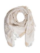 Gucci Scarf With Gg Lamé Logo Gucci Scarf With Gg Lamé Logo - Beige