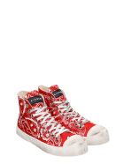 Gienchi J.m High Sneakers In Red Synthetic Fibers Gienchi J.m High Sneakers In Red Synthetic Fibers - red