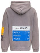 Dolce & Gabbana Washed Effect Jersey Hoodie With Prints Dolce & Gabbana Washed Effect Jersey Hoodie With Prints - Grey