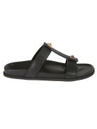 Valentino Garavani Stud Detail Flat Sandals Valentino Garavani Stud Detail Flat Sandals - Black