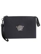Versace Black Leather Medusa Pouch Versace Black Leather Medusa Pouch - Nero