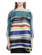 Pleats Please Multicoloured Leaf Vein Top Pleats Please Issey Miyake Pleats Please Multicoloured Leaf Vein Top - Blu scuro