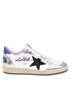 Golden Goose Ballstar White And Silver Laminated Sneakers Golden Goose Ballstar White And Silver Laminated Sneakers - Bianca