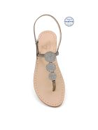 Fari Di Capri Jewel Flip Flops Sandals Dea Sandals Fari Di Capri Jewel Flip Flops Sandals - gunmetal, natural crystal