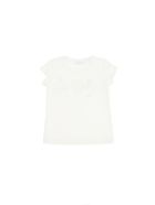 Monnalisa Jersey T-shirt With Floral Print Monnalisa Jersey T-shirt With Floral Print - White