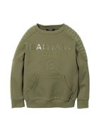 Balmain Green Teen Sweatshirt With Frontal Logo Balmain Green Teen Sweatshirt With Frontal Logo