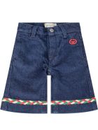 Gucci Blue Jeans For Babygirl With Double Gg Gucci Blue Jeans For Babygirl With Double Gg - Denim