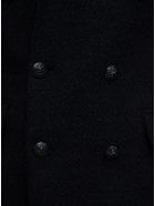 Tonello Double-breasted Black Wool Coat Tonello Double-breasted Black Wool Coat - Black