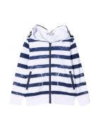 Stella McCartney White Sweatshirt With Blue Stripes Stella McCartney White Sweatshirt With Blue Stripes - Blu