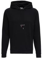 Saint Laurent Jersey Hoodie With Logo Print Saint Laurent Jersey Hoodie With Logo Print - Black