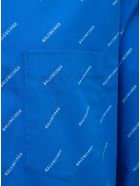 Balenciaga Light Blue Cotton Shirt With Allover Logo Balenciaga Light Blue Cotton Shirt With Allover Logo - Light blue
