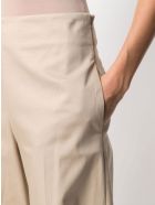 Merci Wide Leg Beige Cotton Trousers Merci Wide Leg Beige Cotton Trousers - Beige