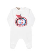 Gucci White Set For Babykids With Logo Gucci White Set For Babykids With Logo - White