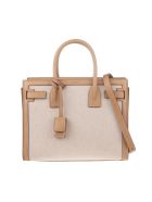 Baby Sac De Jour Bag In Canvas And Camel Leather Saint Laurent Baby Sac De Jour Bag In Canvas And Camel Leather - Nat.beige/vint.bro.gold