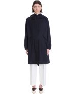 Jil Sander Coat In Blue Cotton Jil Sander Coat In Blue Cotton - BLUE