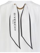 White Silk Top With Chain And Logo Scarf Givenchy White Silk Top With Chain And Logo Scarf - Bianco