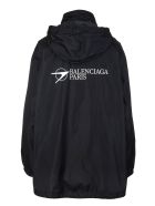 Man Black Wide Line Corporate Windbreaker Balenciaga Man Black Wide Line Corporate Windbreaker - Black