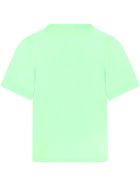 Balenciaga Neon Green T-shirt For Kids With Logo Balenciaga Neon Green T-shirt For Kids With Logo - Green