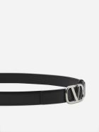 Valentino Garavani Vlogo Leather Belt Valentino Garavani Vlogo Leather Belt - Black