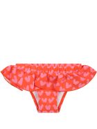 Stella McCartney Kids Red Swim Brief For Baby Girl With Hearts Stella McCartney Kids Red Swim Brief For Baby Girl With Hearts - Red