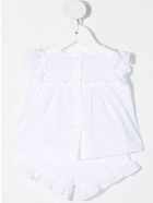 Newborn Two-piece Suit In White Cotton With Application Il Gufo Newborn Two-piece Suit In White Cotton With Application - Bianco